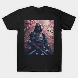 Aesthetic Vintage Samurai Japanese Art Samurai Retro cherry blossom T-Shirt